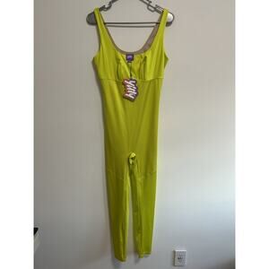 Yitty Headliner Shaping Catsuit Bodysuit Womens Size L Neon Yellow New With Tags